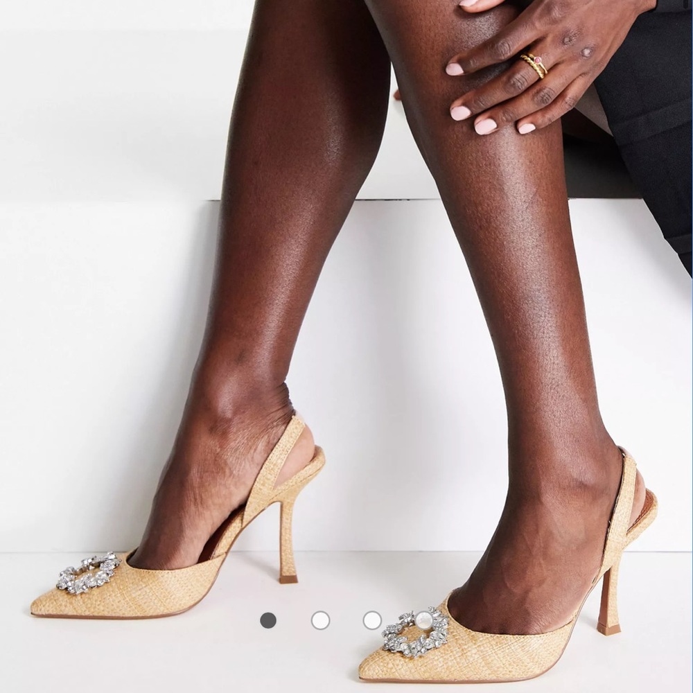 BRAND NEW ASOS POPPY EMBELLISHED SLINGBACK HEELS!